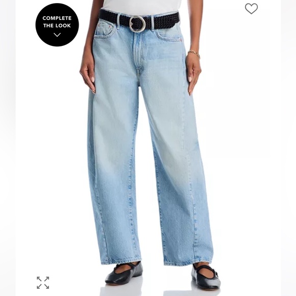 MOTHER NEW THE FULL PIPE FLOOD HIGH RISE BARREL JEANS IN BACK PEDAL SIZE 30 - Picture 3 of 14